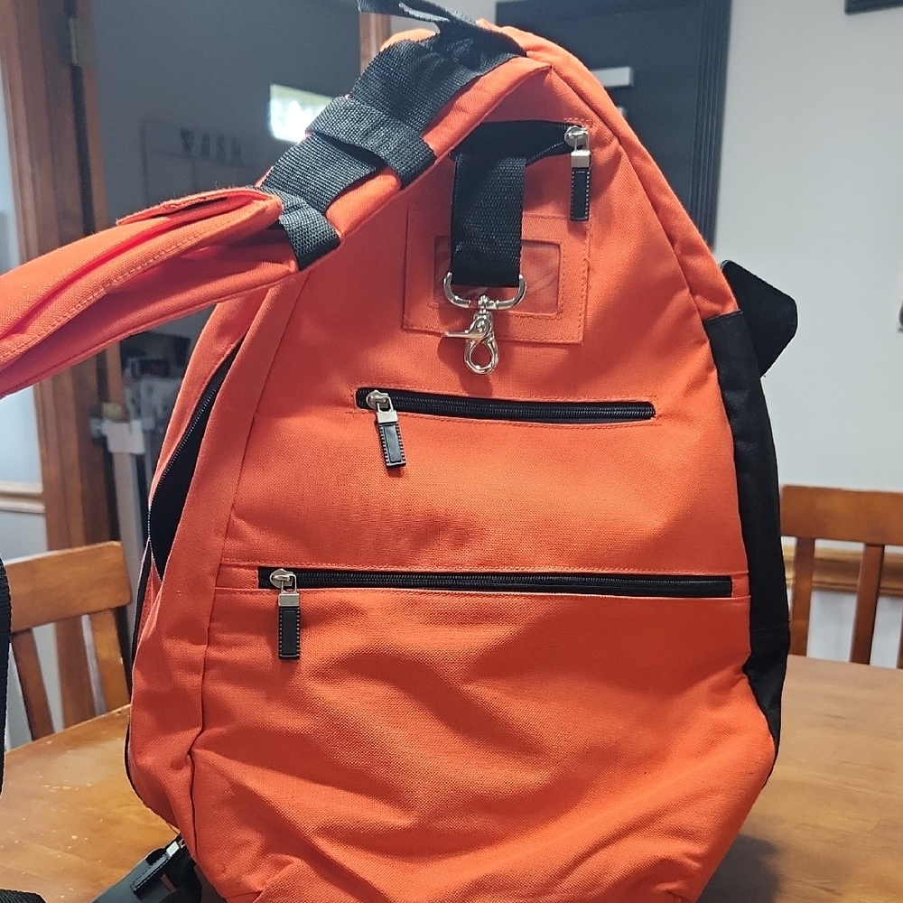 Men's Orange and Black Backpack